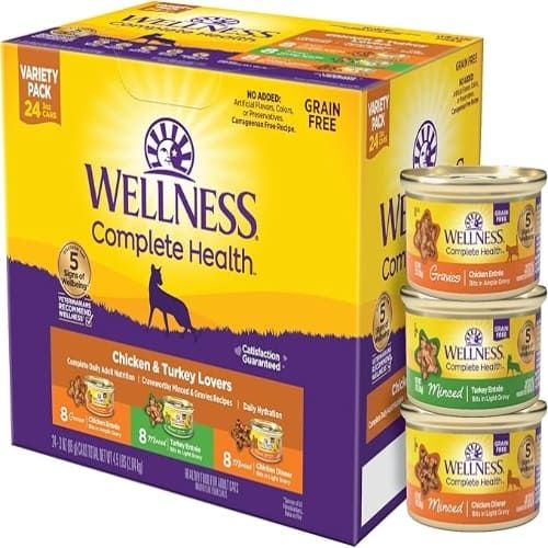Wellness Complete Health Gravy & Minced Adult Wet Cat Food, Natural, Protein-Rich, Grain Free, 3 oz, Pack of 24