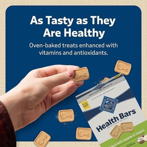 Blue Buffalo Health Bars Crunchy Dog Biscuits, Natural Ingredients, Oven-Baked, Apples and Yogurt, 3.5 lb Box