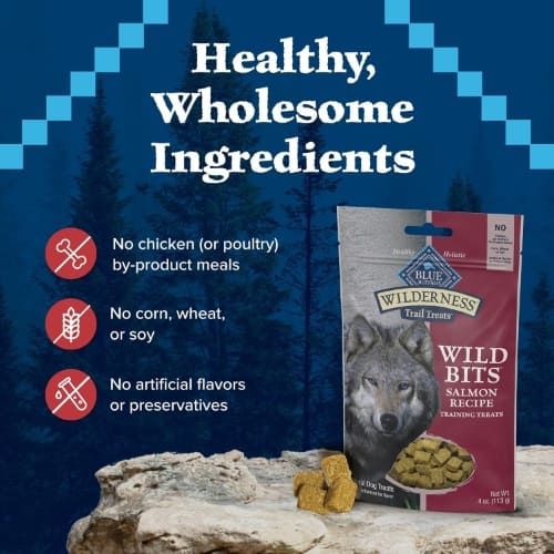 Blue Buffalo Wilderness Wild Bits Natural Dog Training Treats, Grain-Free, Salmon Recipe, 4 oz Bag