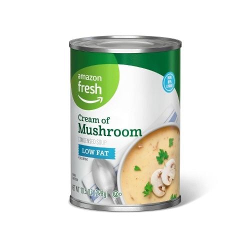 Amazon Fresh, Cream Of Mushroom Condensed Soup, Low Fat, Packaging May Vary, 10.5 oz