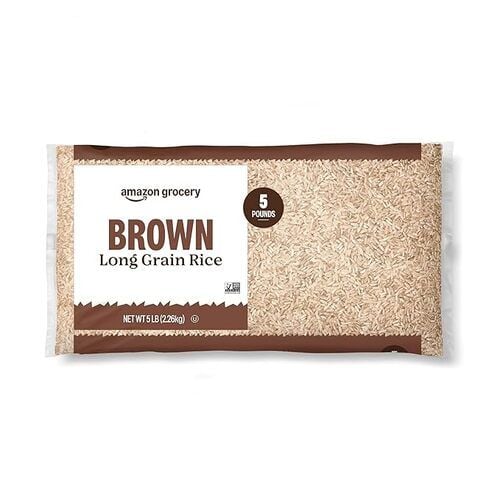 Amazon Grocery, Brown Long Grain Rice, 5 lb