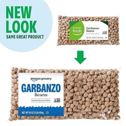 Amazon Grocery Garbanzo Beans, Excellent Source of Fiber, 16 oz