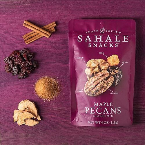 Sahale Snacks Maple Pecans Glazed Mix, Mixed Nuts with Walnuts, Cinnamon, Cherries and Apples, 4 oz