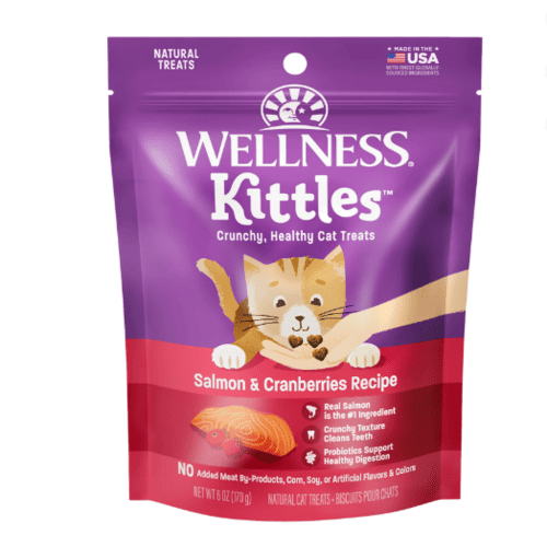 Wellness Kittles Crunchy Healthy Cat Treats, Salmon & Cranberries, 6 oz