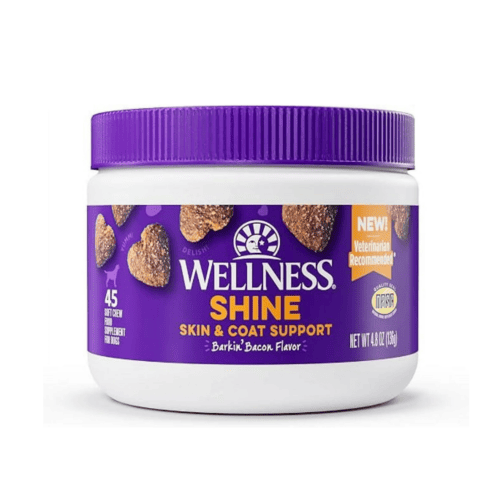 Wellness Shine Skin & Coat Support for Dogs, Barkin' Bacon Flavor, 4.8 oz