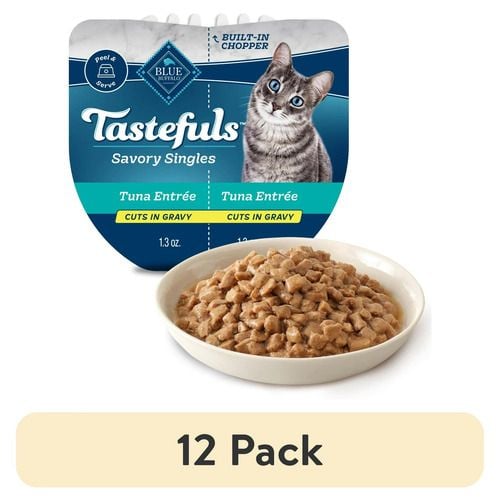 Blue Buffalo Tastefuls Savory Singles Wet Cat Food Paté, Twin Pack, Tuna, 1.3 oz, Pack of 12