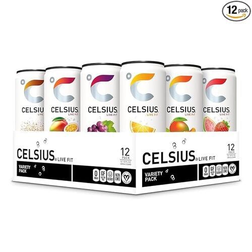CELSIUS Functional Essential Energy Drinks, Variety Pack, 0 Sugar, 12 fl oz, Pack of 12