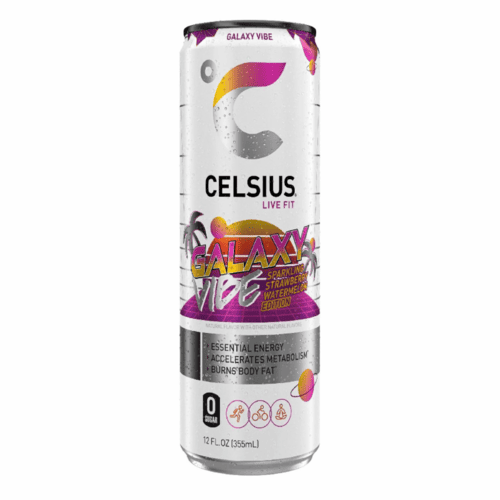 CELSIUS Galaxy Vibe, Sparkling Strawberry Watermelon Edition, Functional Energy Drink, 12 fl oz, Single Can