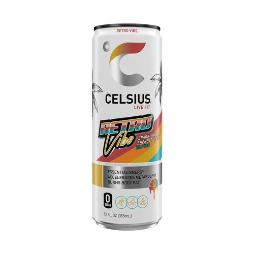 CELSIUS Retro Vibe, Sparkling Sherbet Slush Edition, Functional Energy Drink, 12 fl oz, Single Can