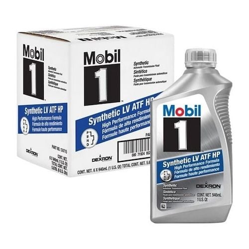 Mobil 1 Synthetic LV ATF HP Automatic Transmission Fluid 1 QT 6 Bottle Box