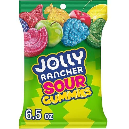 JOLLY RANCHER Sour Gummies Assorted Candy Bag, Fruit Flavored, 6.5 oz