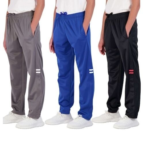 Real Essentials 3 Pack Boys' Tricot Open Bottom Fleece-Lined Sweatpants