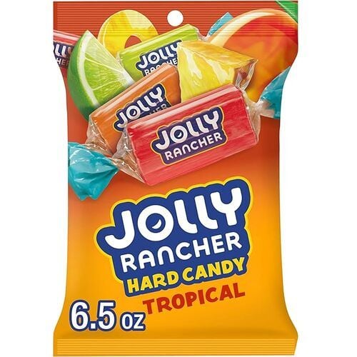 JOLLY RANCHER Hard Candy Tropical, Fruit Flavored, Bag, 6.5 oz