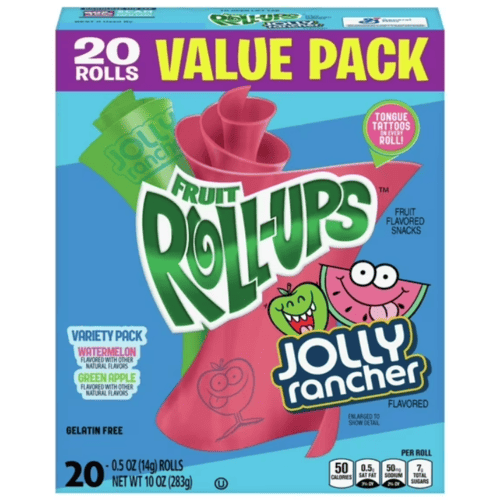 Jolly Rancher Fruit Roll-Ups Snacks, Variety Pack, 20 Count