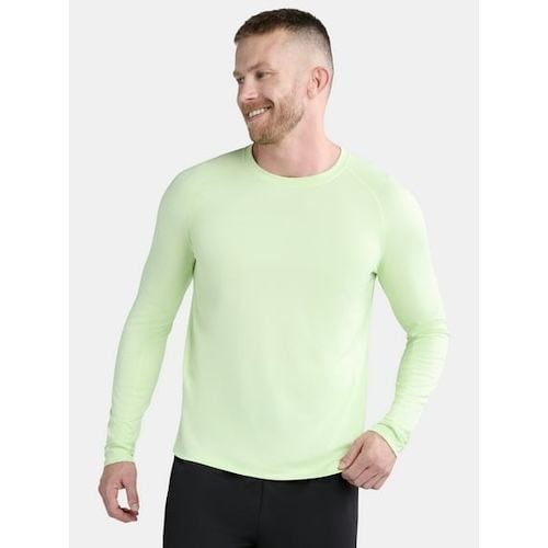 Athletic Works Men's & Big Men's Performance Tee with Long Sleeves, Sizes S-3XL