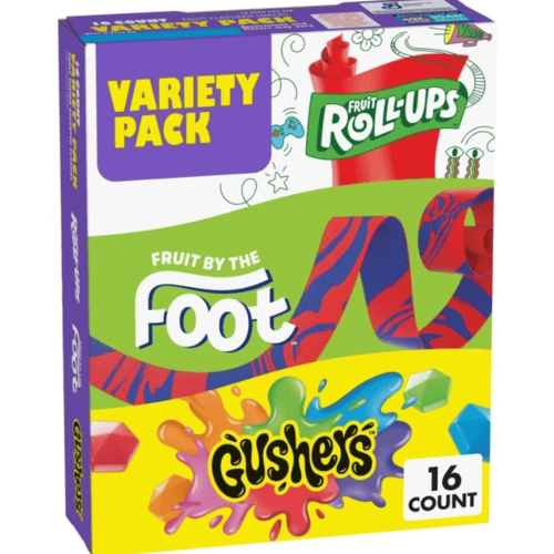Gushers Fruit by the Foot, Snacks Variety Pack, 16 Count, Pack of 3, 10.2 oz