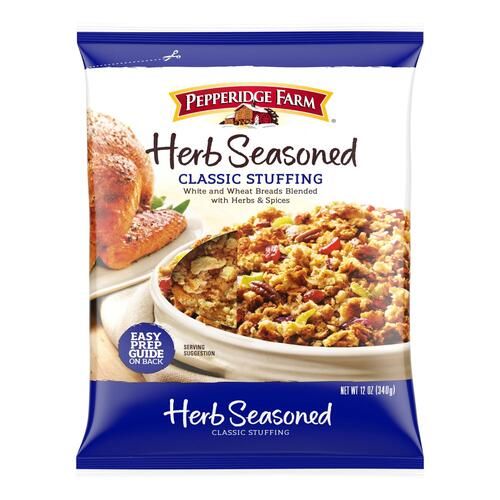 Pepperidge Farm Herb Seasoned Classic Stuffing, White and Wheat Breads Blended with Herbs and Spices, 12 oz, Pack of 2