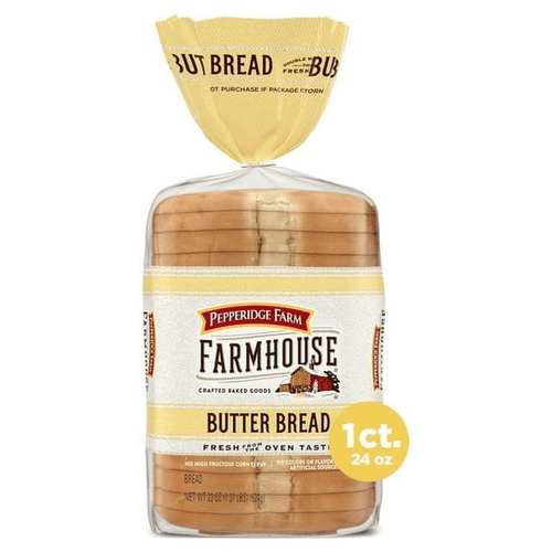 Pepperidge Farm Farmhouse Butter Bread, Soft White Loaf, 22 oz, Pack of 2