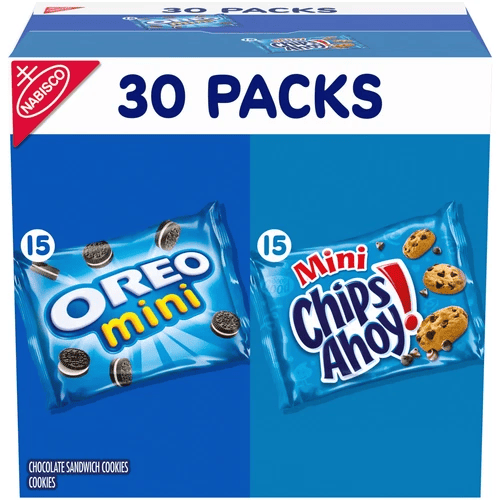 Oreo Crowd Favorite Cookies Variety Pack, OREO Mini & Mini Chips Ahoy, 30 Packs