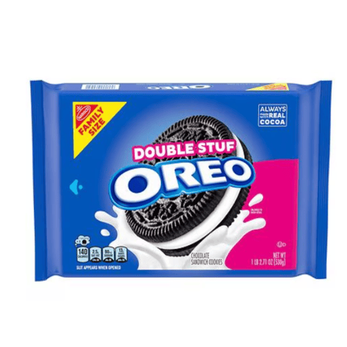Oreo Double Stuf Chocolate Sandwich Cookies, Real Cocoa, Family Size, 18.71 oz