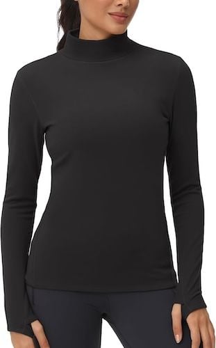 THE GYM PEOPLE Women's Mock Turtleneck Long Sleeve Shirts