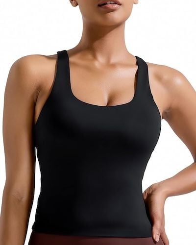 RUNNING GIRL Tank Tops with Built in Bras Racerback Activewear