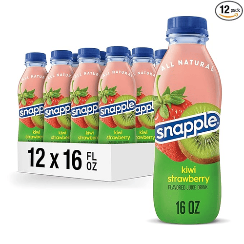 Snapple All Natural Kiwi Strawberry Flavored Juice Drink, Plastic Bottle, 16 oz, Pack of 12