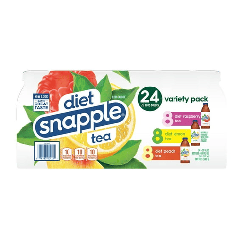 Snapple Diet Bottled Ice Tea Drinks, Variety Pack, Diet Raspberry, Diet Lemon and Diet Peach, Pack of 24, 20 oz