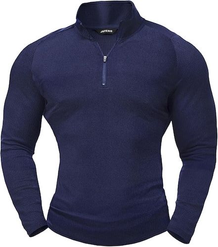 JMIERR Mens 1/4 Zip Casual T-Shirt Muscle Quick Dry