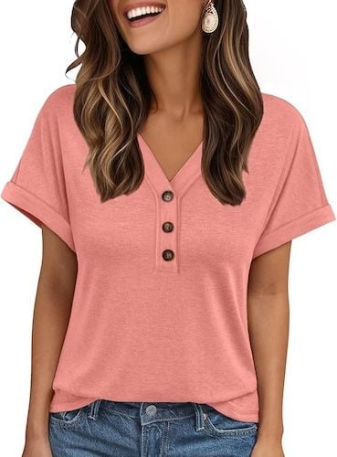 AUTOMET Short Sleeve V Neck T Shirts Womens Cap Sleeve