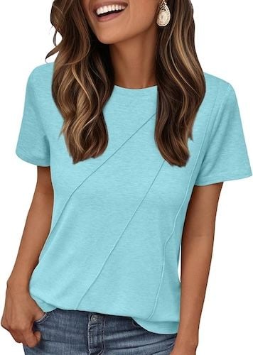 AUTOMET Womens Summer Tops Workout Shirts Beach Vacation