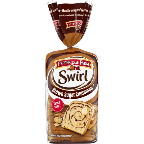 Pepperidge Farm Swirl Breakfast Bread, Brown Sugar Cinnamon, Thick Slice, No High Fructose Corn Syrup, 16 oz, Loaf