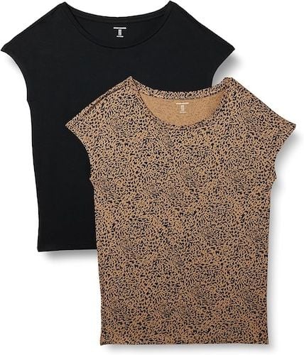 Amazon Essentials Women's Short-Sleeve Boat-Neck T-Shirt 2 Packs