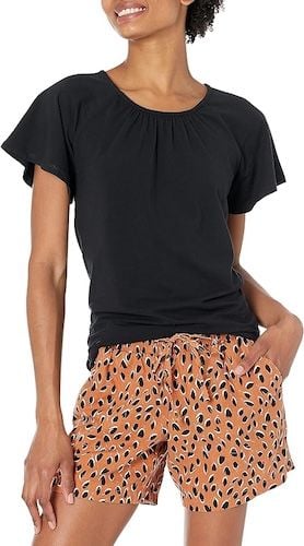 Amazon Essentials Womens Cape Sleeve Open Crewneck T-Shirt