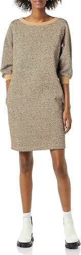 Amazon Essentials Women's Fleece Blouson Sleeve Boatneck Sweatshirt Dress