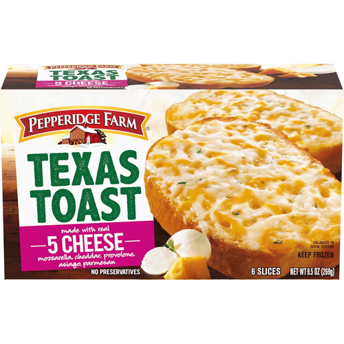 Pepperidge Farm Texas Toast Bread, 5 Cheese, 6 Slices, 9.5 oz, Box