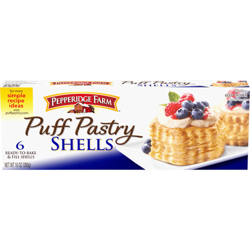 Pepperidge Farm Puff Pastry Shells, Frozen Shells Pastry Dough, Ready-to-bake and Fill Shells, 10 oz, Box