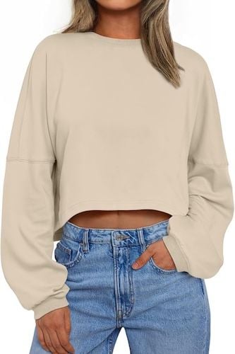 Trendy Queen Cropped Sweatshirts for Women