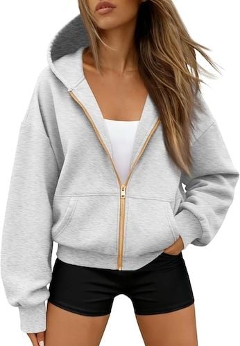 Trendy Queen Womens Zip Up Hoodies Sweatshirt