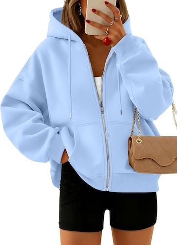 Trendy Queen Zip Up Hoodies Teen Girls Cropped Sweatshirts