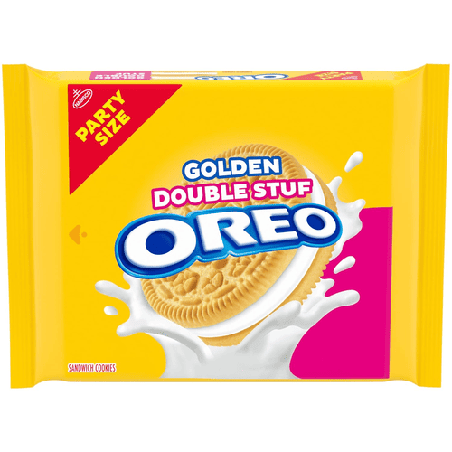 Oreo Double Stuf Golden Sandwich Cookies, Party Size, 24.95 oz, Bag