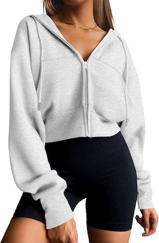 Trendy Queen Womens Zip Up Sweatshirts Casual Jackets