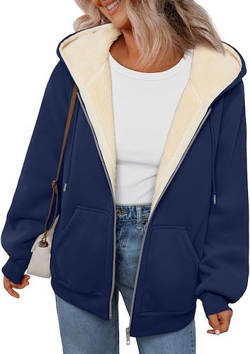 Trendy Queen Zip Up Hoodies Winter Coats