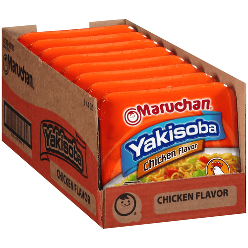 Maruchan Yakisoba Chicken Flavor, 4 oz, Bag, Pack of 8