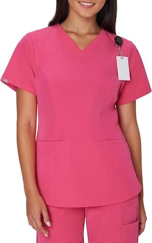 Hanes Womens Scrubs Healthcare Top with V-Neckline