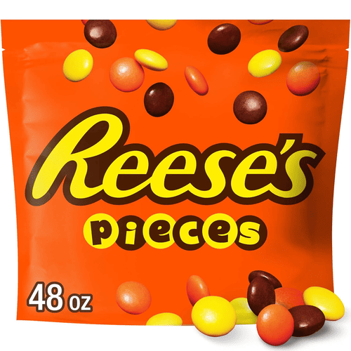 Reese's Pieces Peanut Butter Candy Bulk, Crunchy Shell, Bag, 48 oz