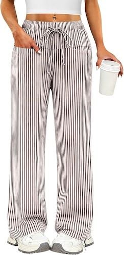 ANRABESS Womens Striped Gingham Pants