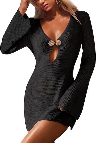 ANRABESS Women Beach Cover Ups 2026 Summer Crochet Knit Swimwear