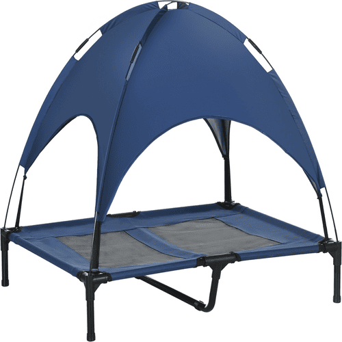 PawHut 36-in Outdoor Covered Elevated Pet Bed for Dogs, Blue