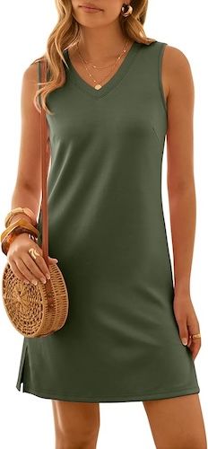 ANRABESS Womens Summer Casual Beach Mini Dress